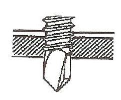 Figur 7:5. Borrspetsen är pressad i samma material som skruven.