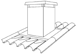 Figur 9:1. Förtillverkad ventilationshuv. Anpassad till viss typ av plåtprofil.