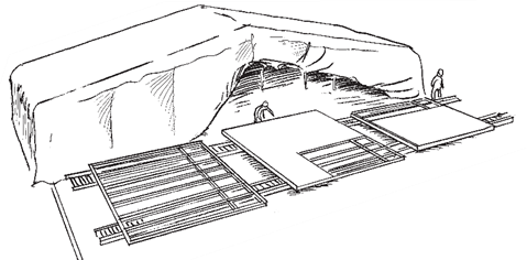Figur 14:2. Tillverkning av väggelement med lättbyggnadsteknik.